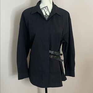 ZARA Belted Oversized Shirt Top